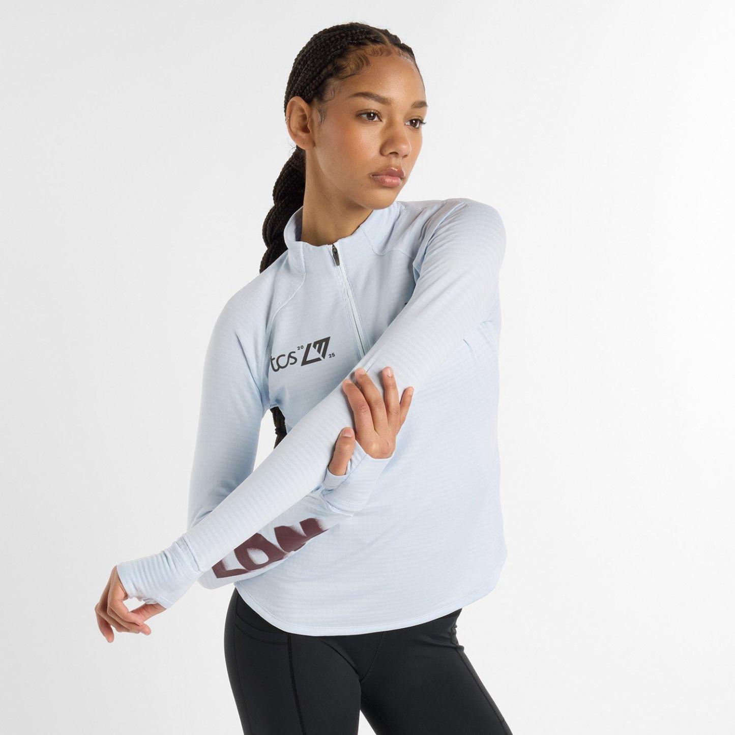 New Balance Women's Heat Grid Long-Sleeve Zip Running Top Light Blue