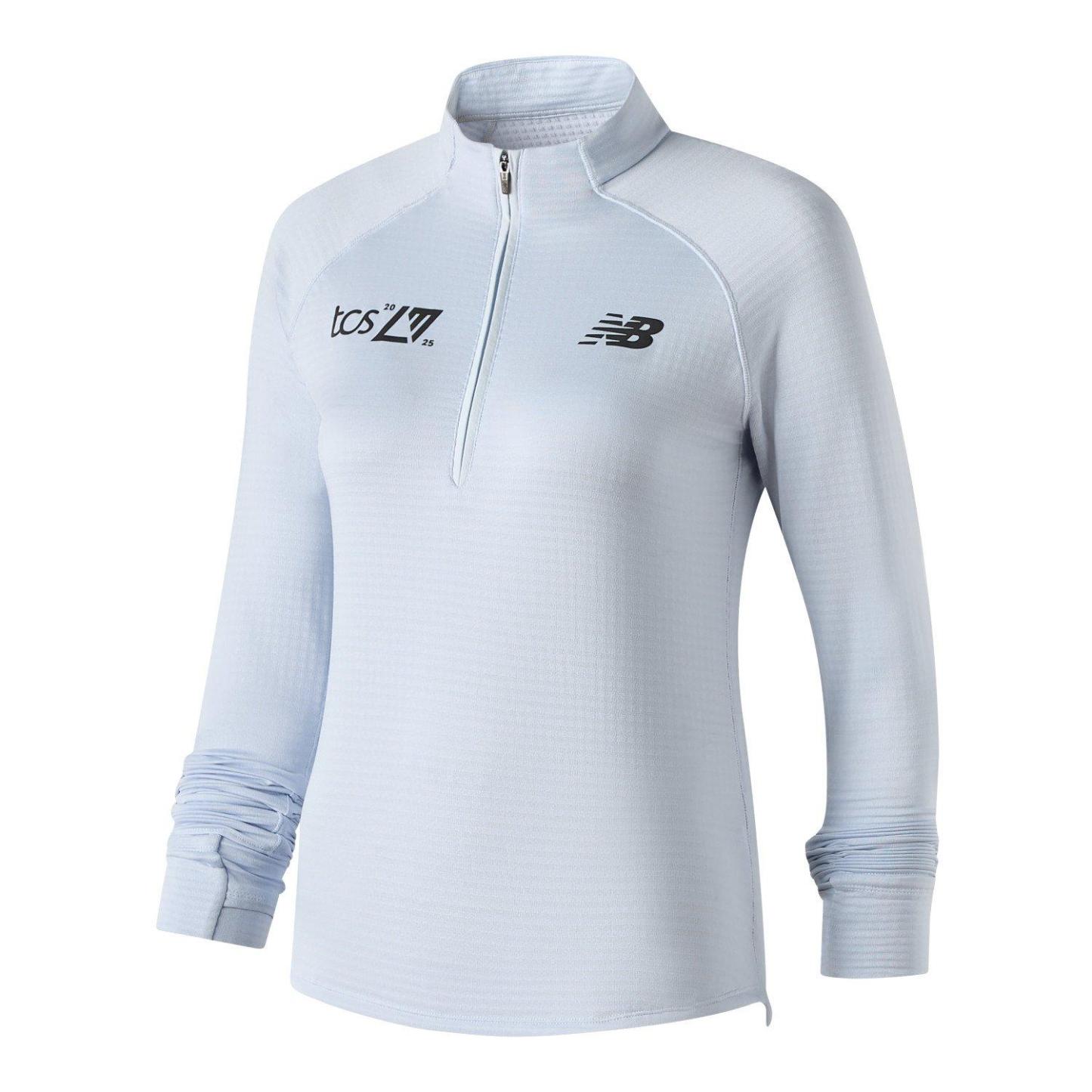 New Balance Women's Heat Grid Long-Sleeve Zip Running Top Light Blue