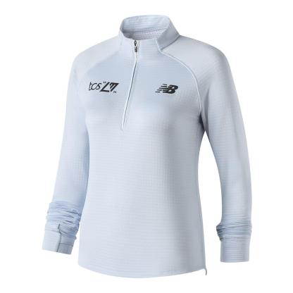 New Balance Women's Heat Grid Long-Sleeve Zip Running Top Light Blue