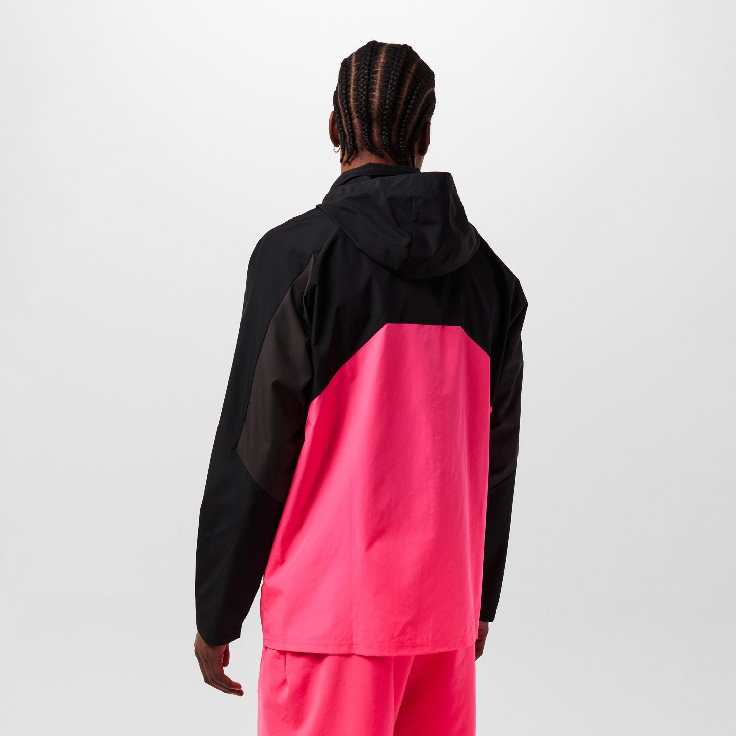 New Balance Men's Active Utility Woven Lightweight Performance Training Jacket Black/Pink