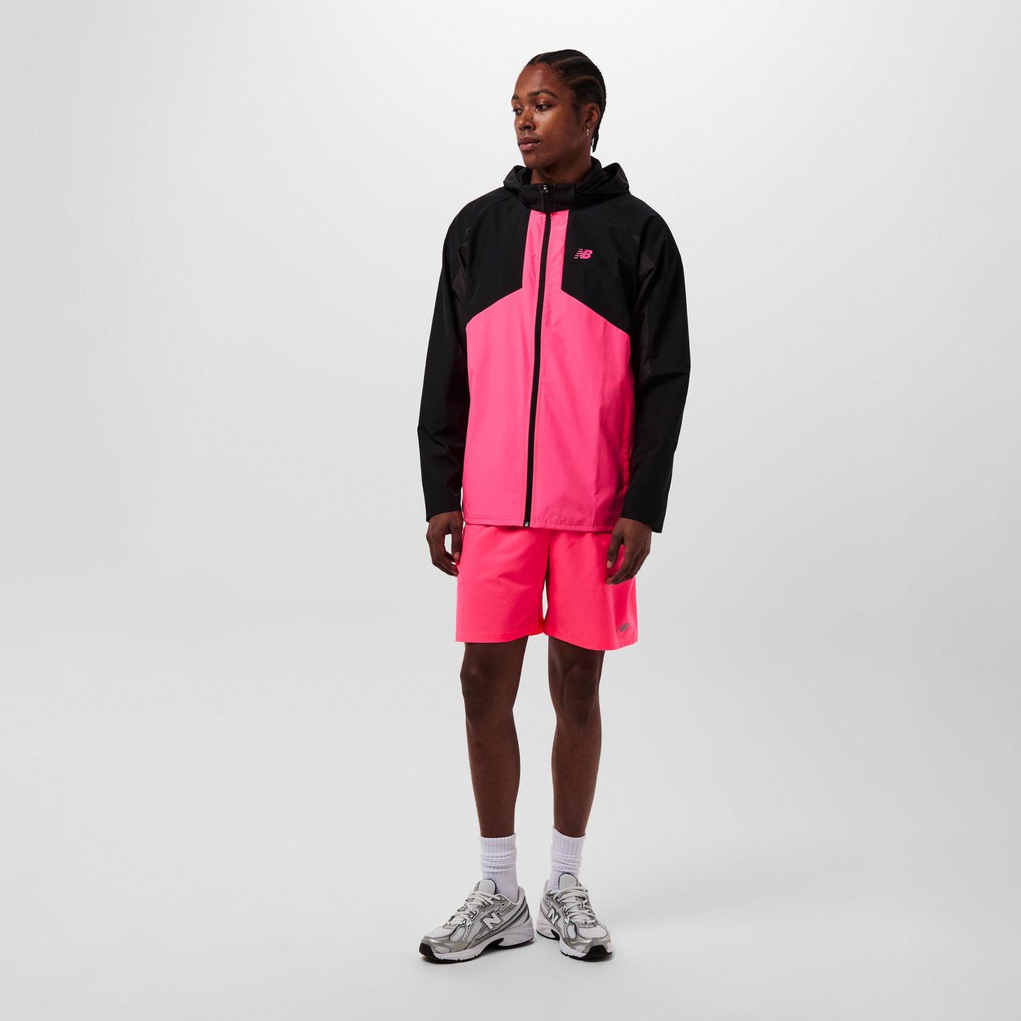 New Balance Men's Active Utility Woven Lightweight Performance Training Jacket Black/Pink