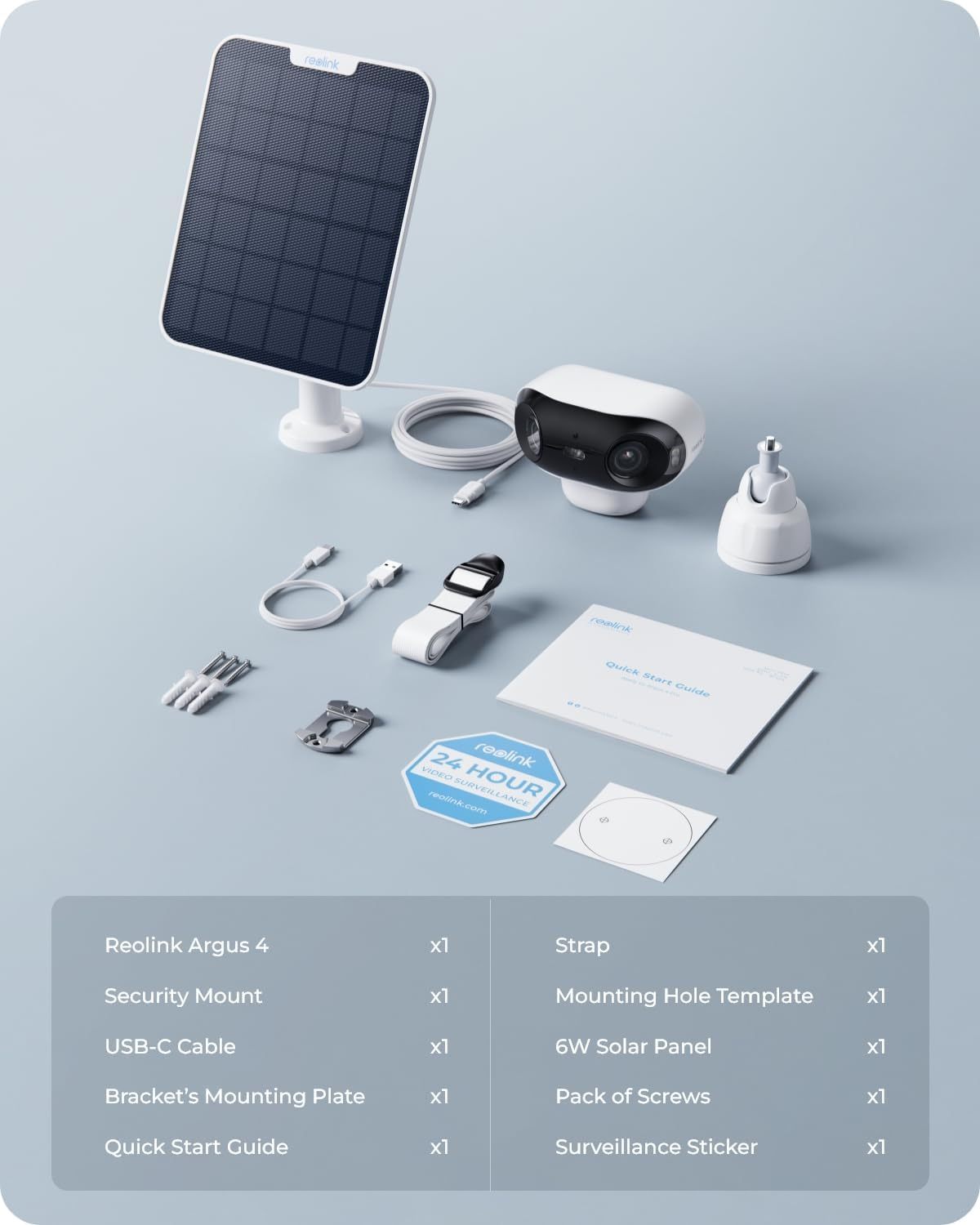 REOLINK Argus 4 Pro - 4K Solar Security Camera, ColorX Night Vision, 180° Blindspot-free View, Wireless Outdoor Camera with Dual-band Wi-Fi 6, Smart AI Detection, No Monthly Fee, with 6W Solar Panel