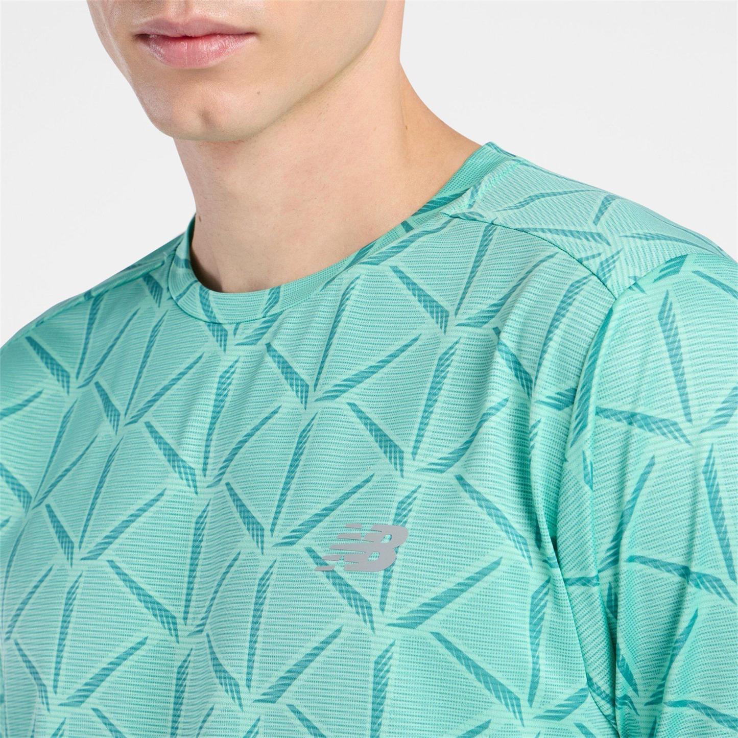 New Balance Men's Short Sleeve Performance Gym Top Deep Green