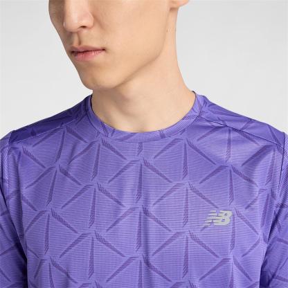 New Balance Men's Short Sleeve Performance Gym Top Electric Purple