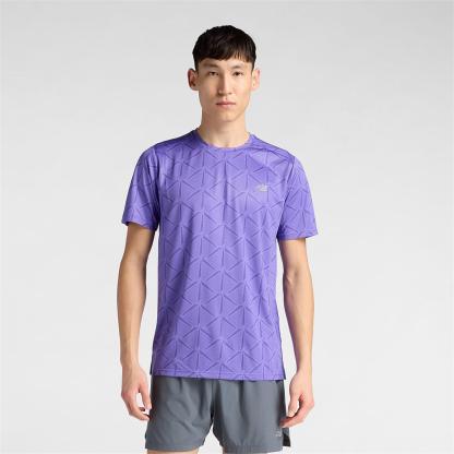 New Balance Men's Short Sleeve Performance Gym Top Electric Purple