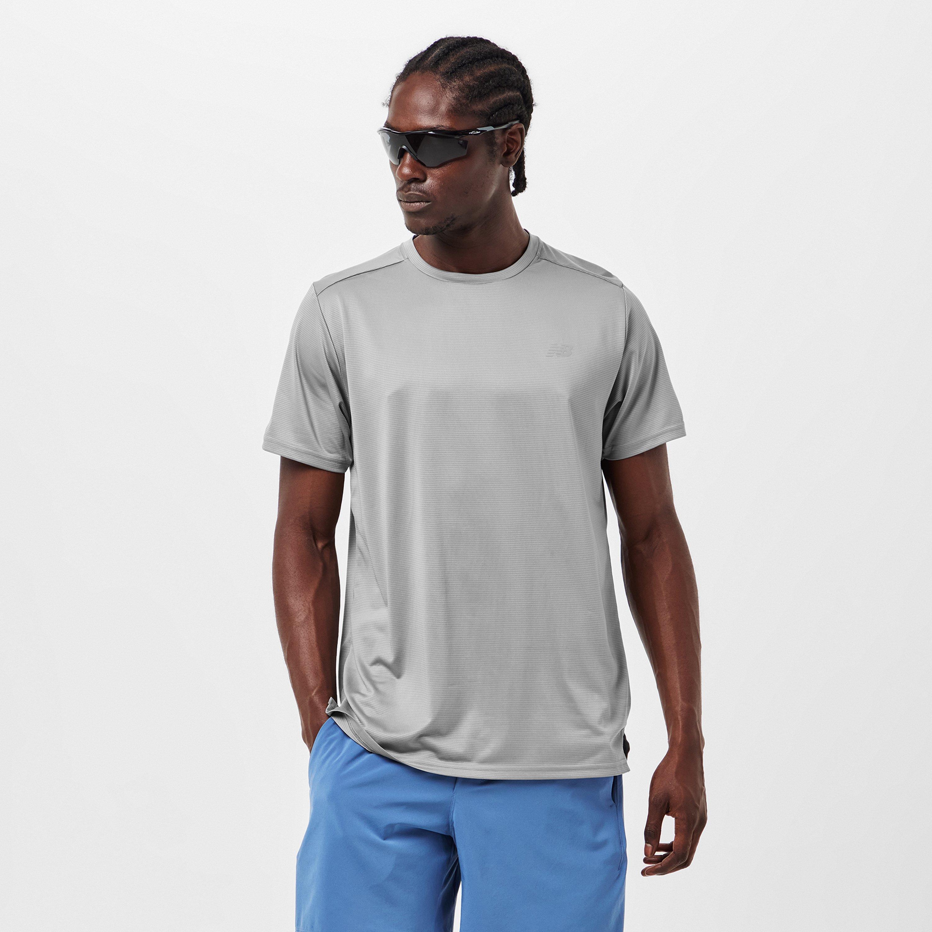 New Balance Men's Short-Sleeve Performance Gym Top Slate Grey