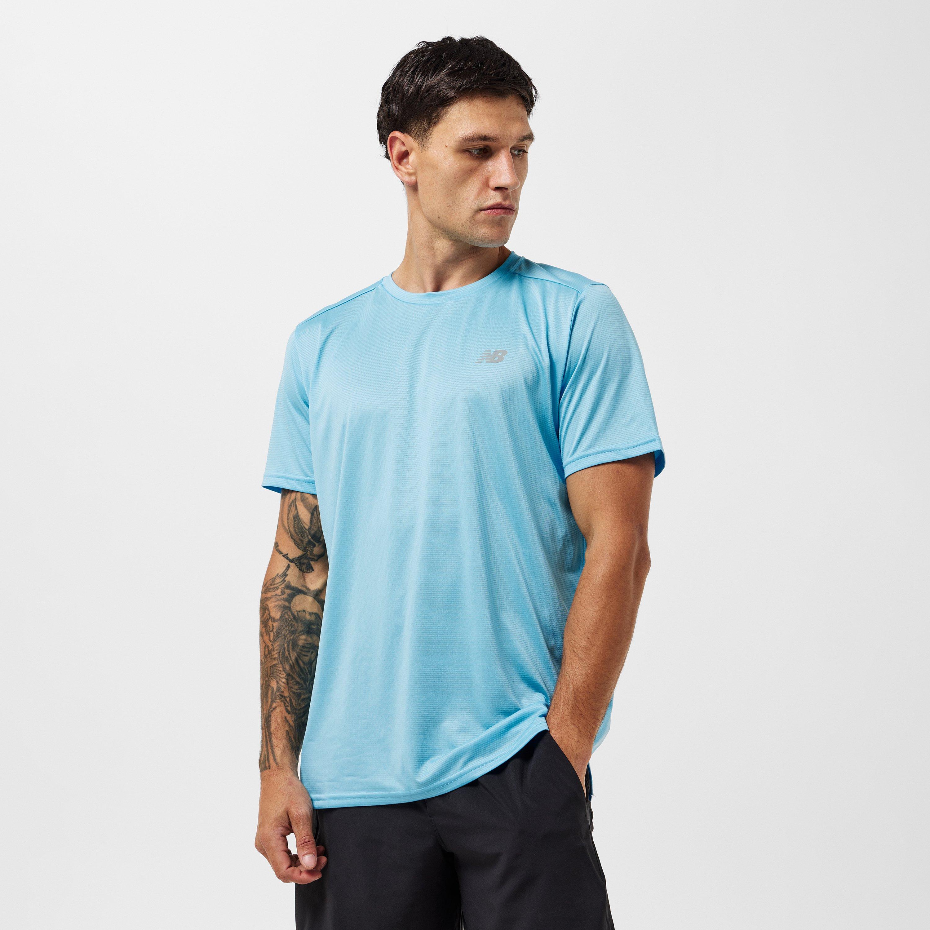 New Balance Men's Short-Sleeve Performance Gym Top Sky Blue