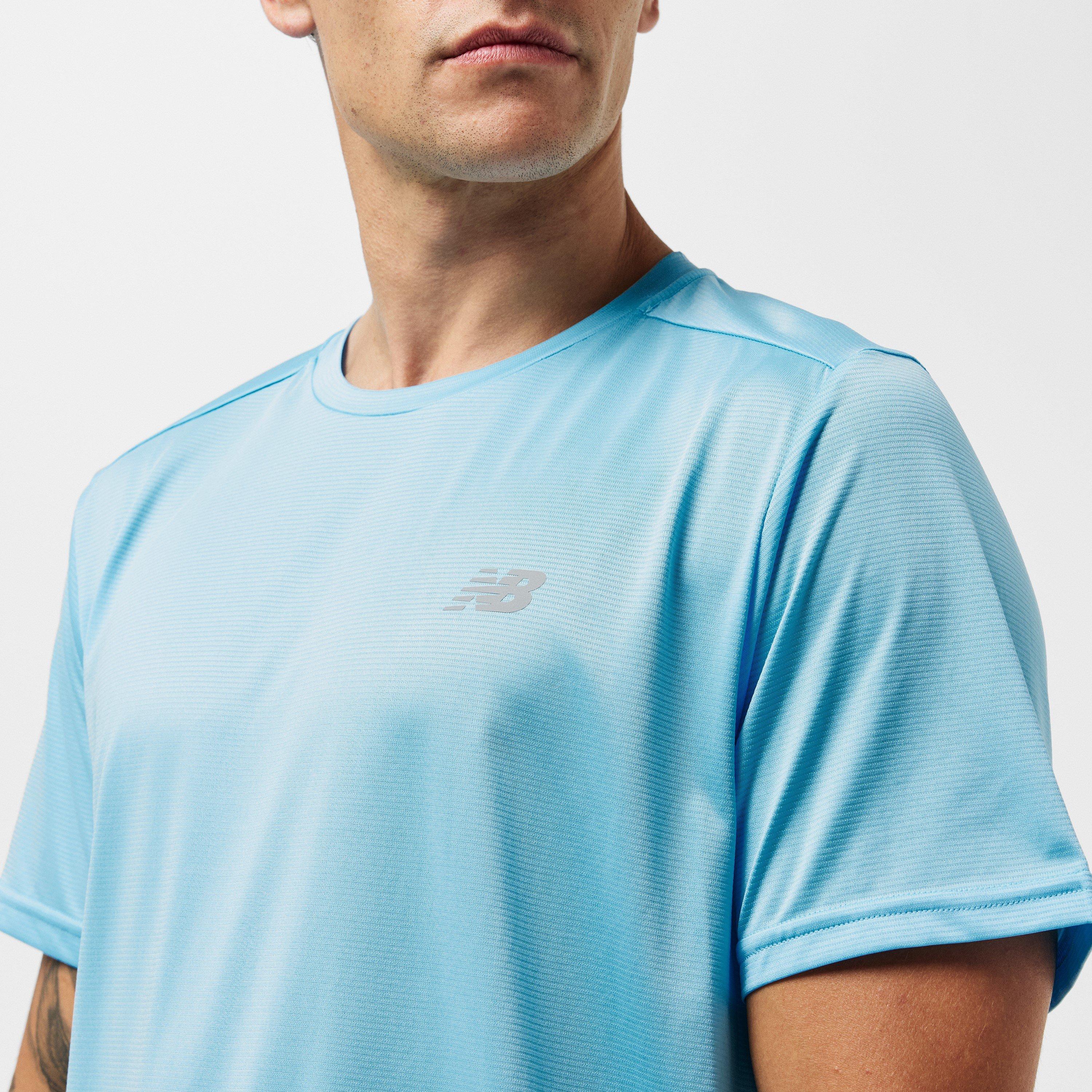 New Balance Men's Short-Sleeve Performance Gym Top Sky Blue