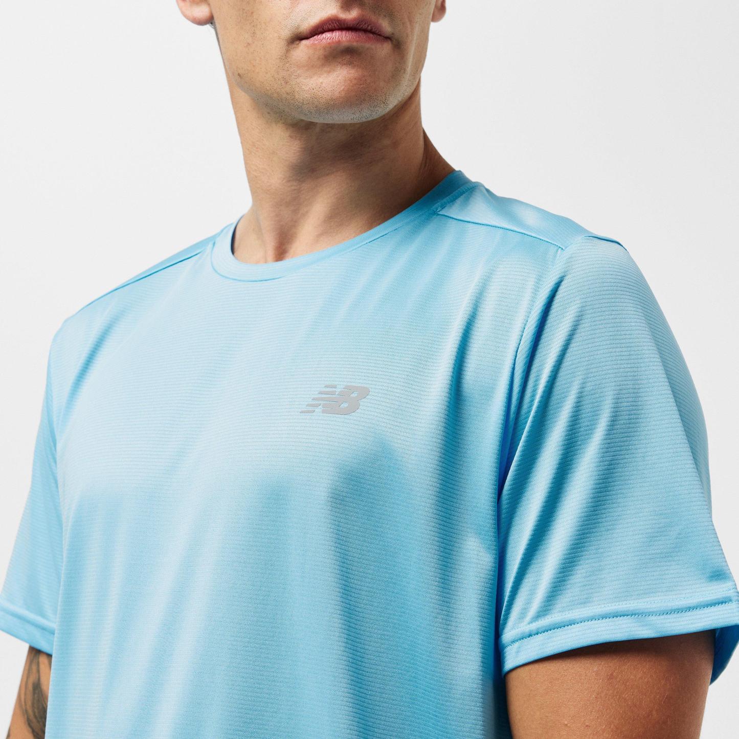 New Balance Men's Short-Sleeve Performance Gym Top Sky Blue