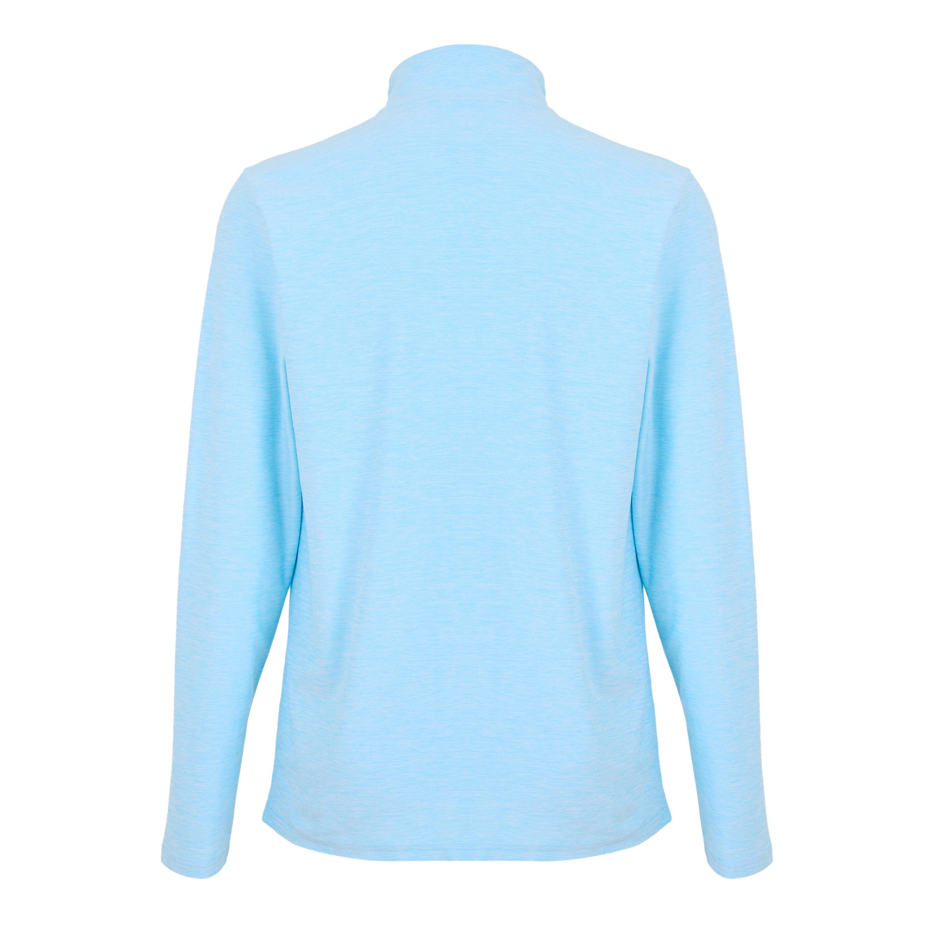 New Balance Men's Space Dye Quarter-Zip Long-Sleeve Performance Gym Top Sky Blue