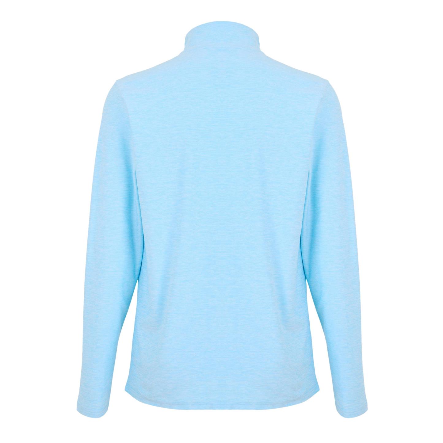 New Balance Men's Space Dye Quarter-Zip Long-Sleeve Performance Gym Top Sky Blue