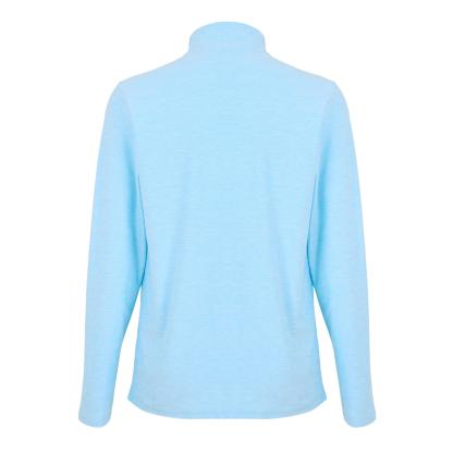 New Balance Men's Space Dye Quarter-Zip Long-Sleeve Performance Gym Top Sky Blue
