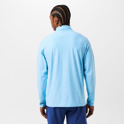 New Balance Men's Space Dye Quarter-Zip Long-Sleeve Performance Gym Top Sky Blue