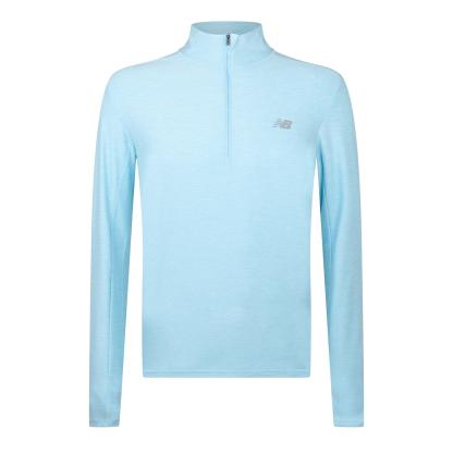 New Balance Men's Space Dye Quarter-Zip Long-Sleeve Performance Gym Top TEAMSKYB (TSB)