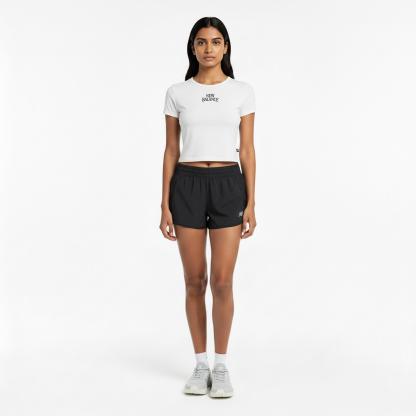 New Balance Women's Crop Top White/Black