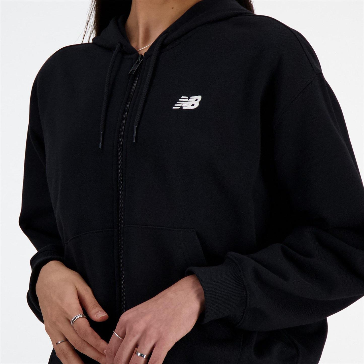 New Balance Women's French Terry Full-Zip Hoodie Black