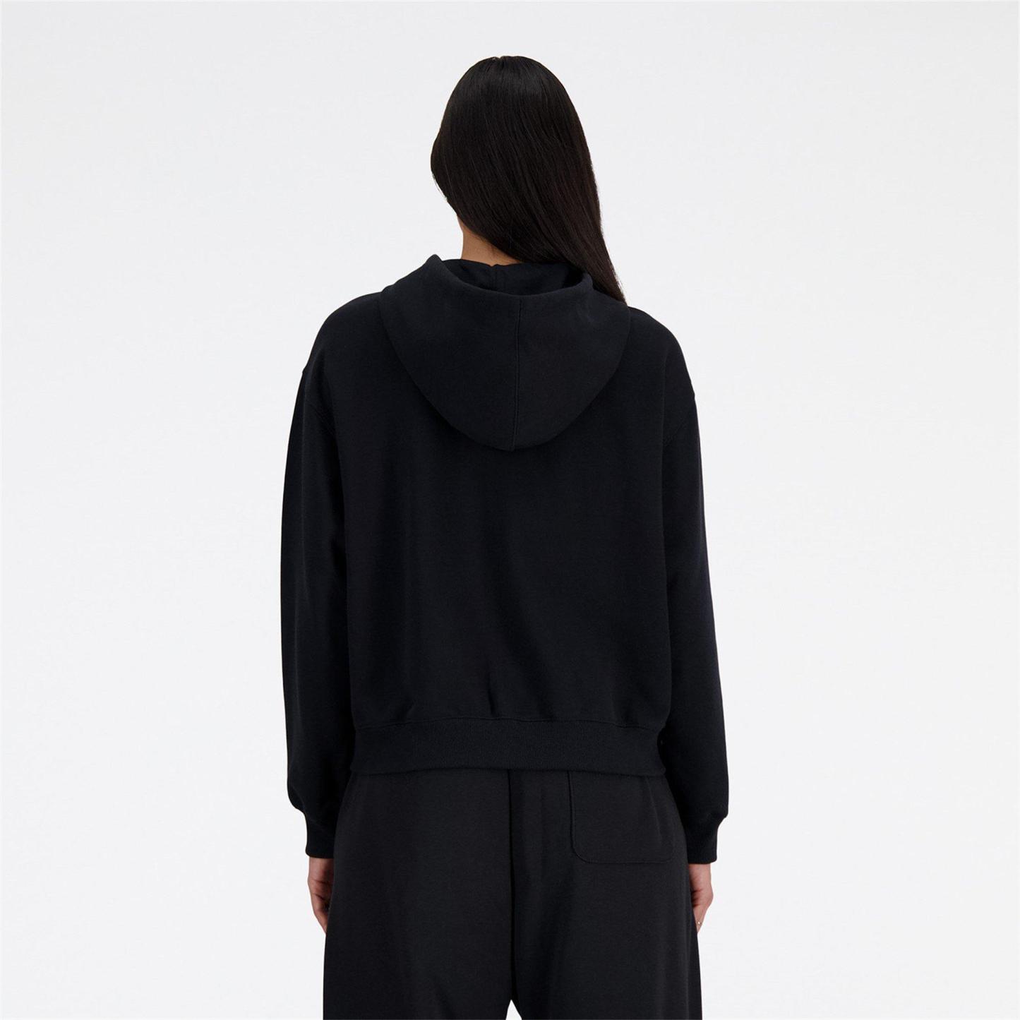 New Balance Women's French Terry Full-Zip Hoodie Black