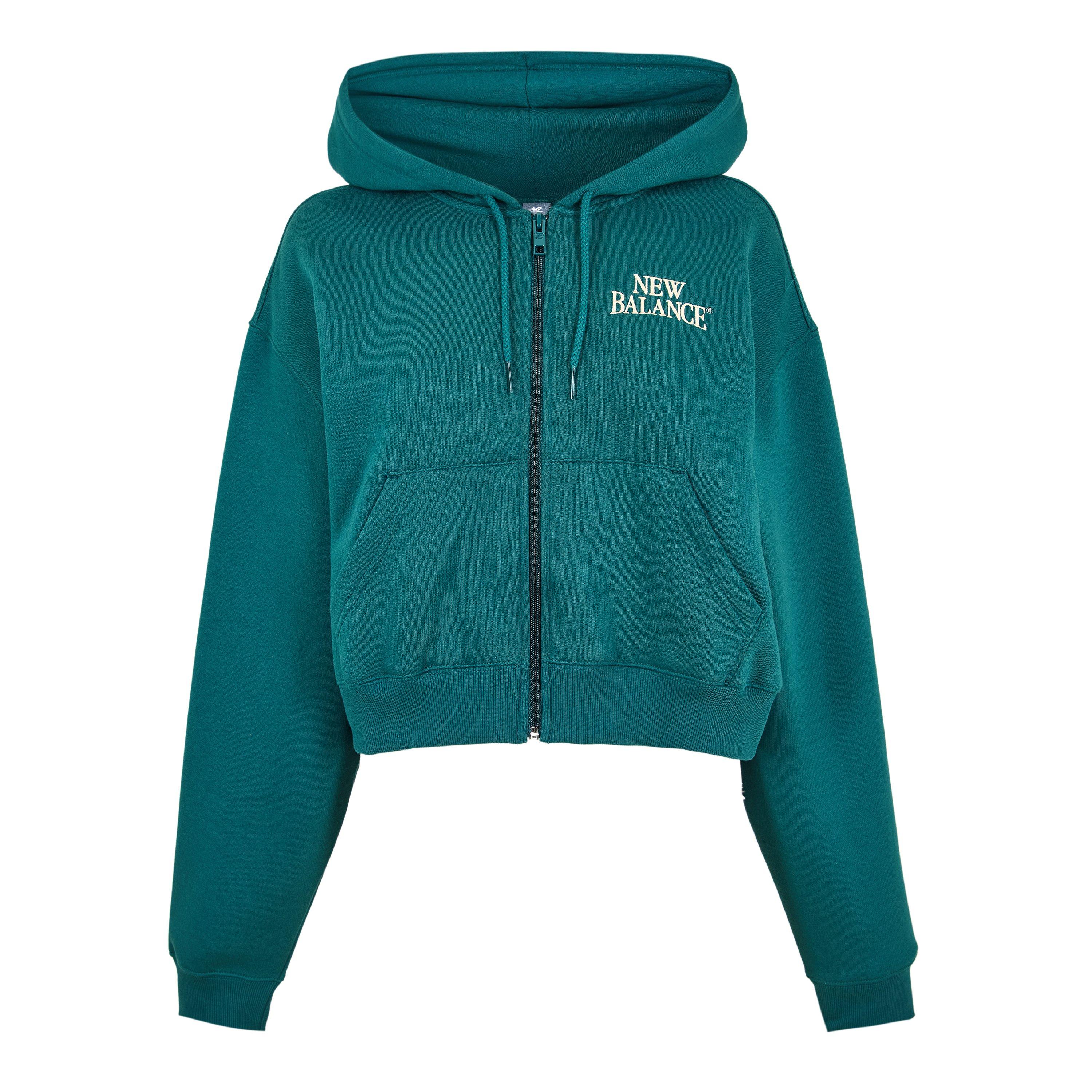 New Balance Womens Trackside Zip Hoodie Green