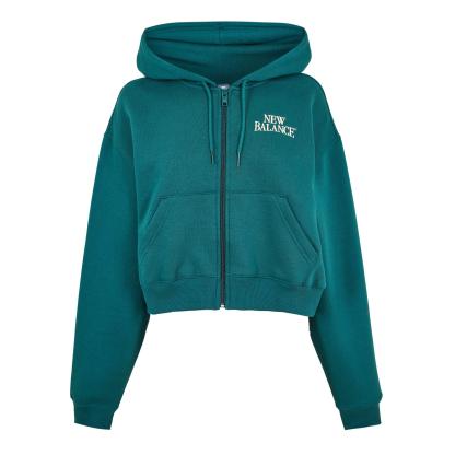 New Balance Womens Trackside Zip Hoodie Green