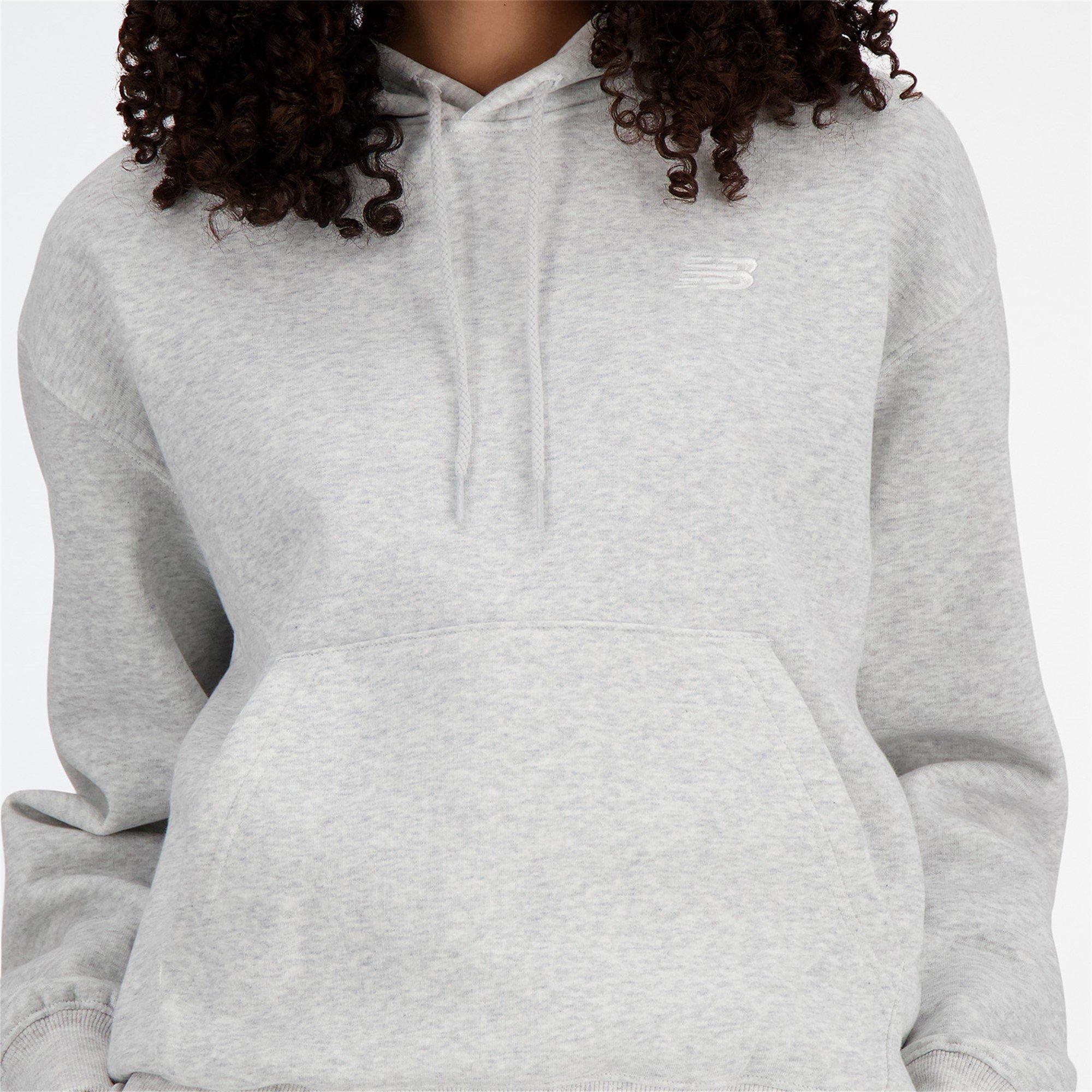 New Balance Women's French Terry Hoodie Grey Marl