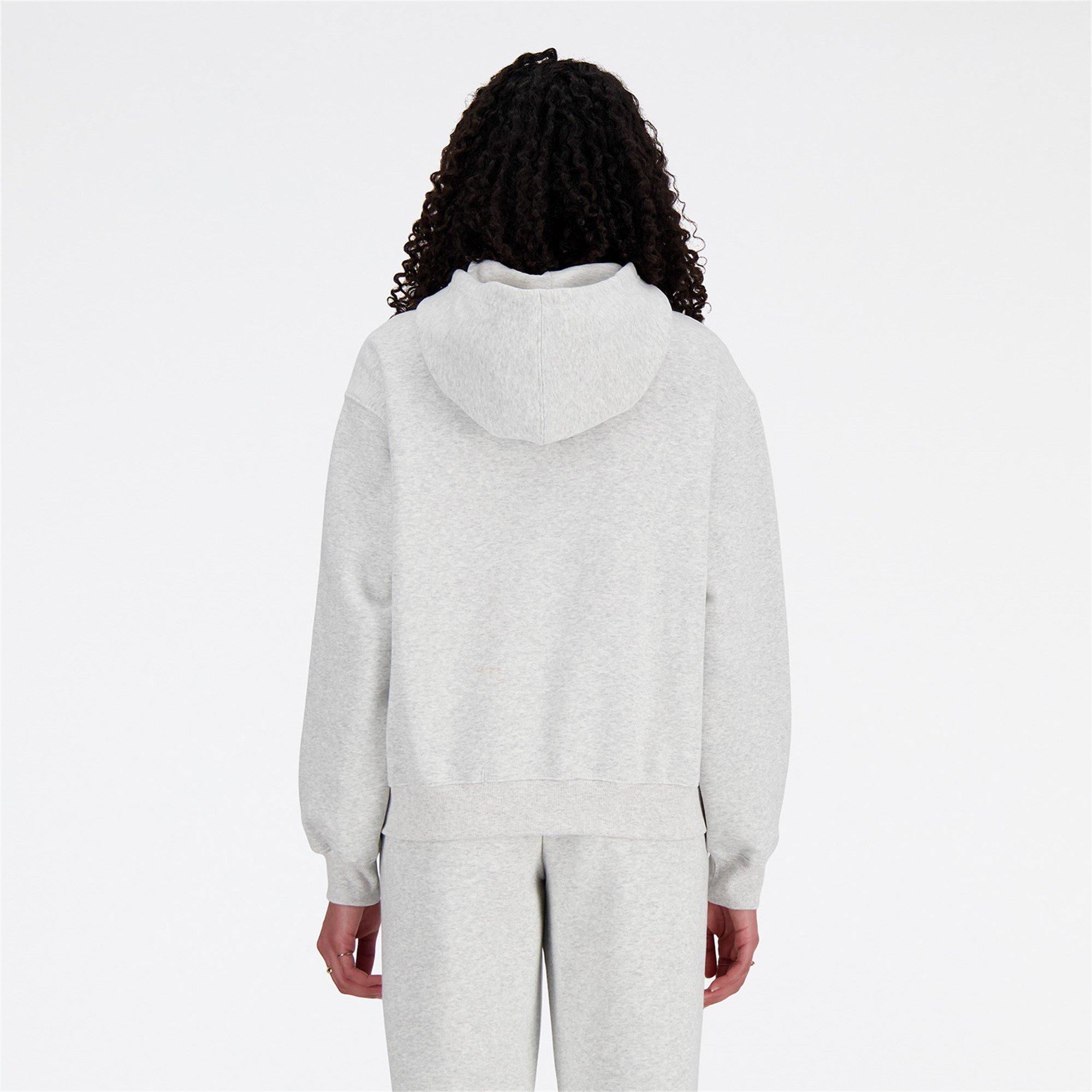 New Balance Women's French Terry Hoodie Grey Marl