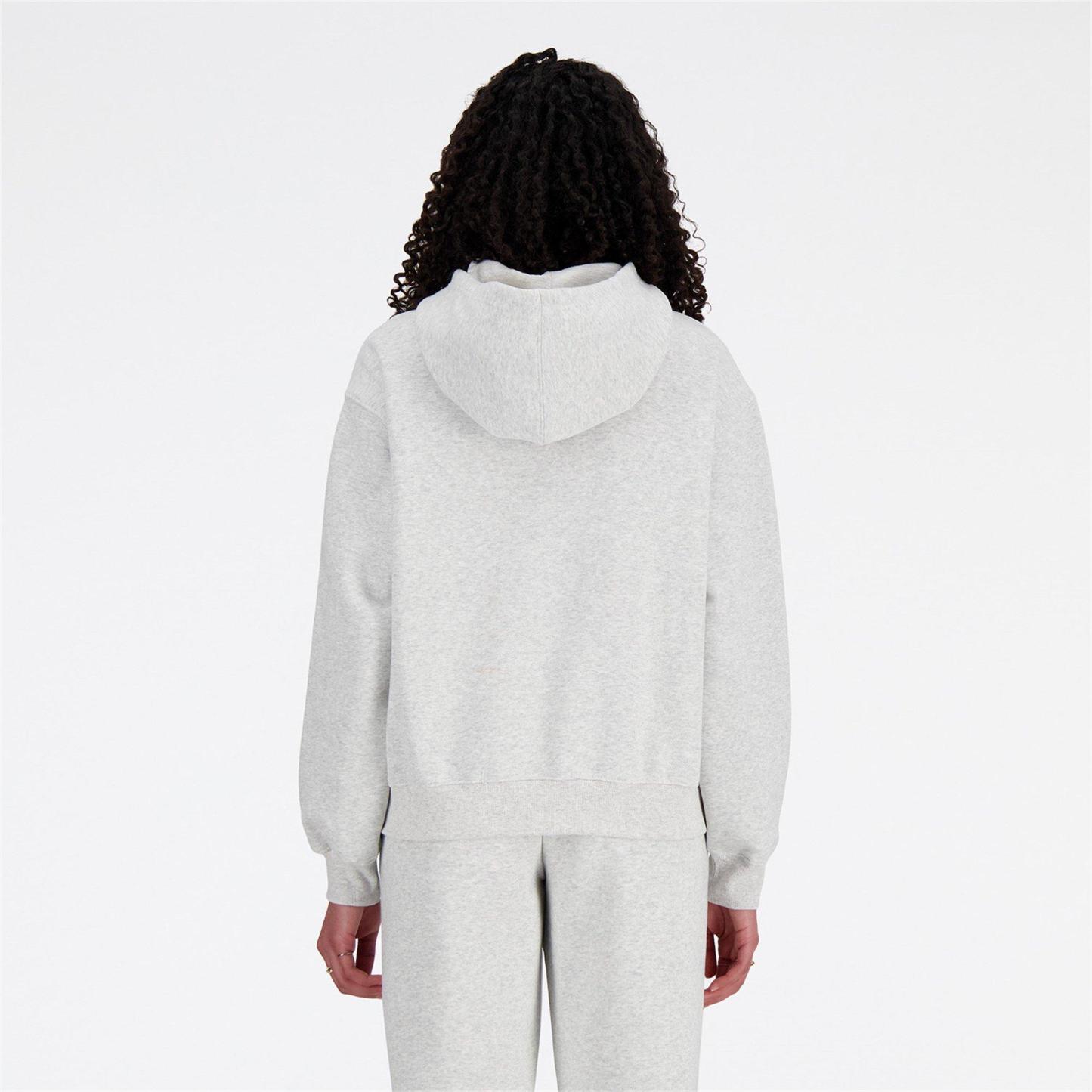 New Balance Women's French Terry Hoodie Grey Marl