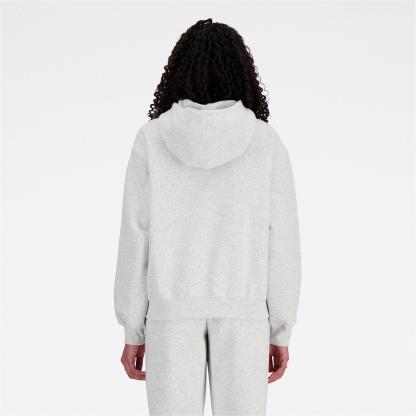 New Balance Women's French Terry Hoodie Grey Marl