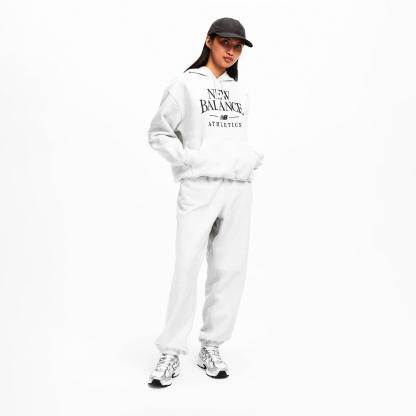 New Balance Womens Trackside Pull Over Hoody Light Grey