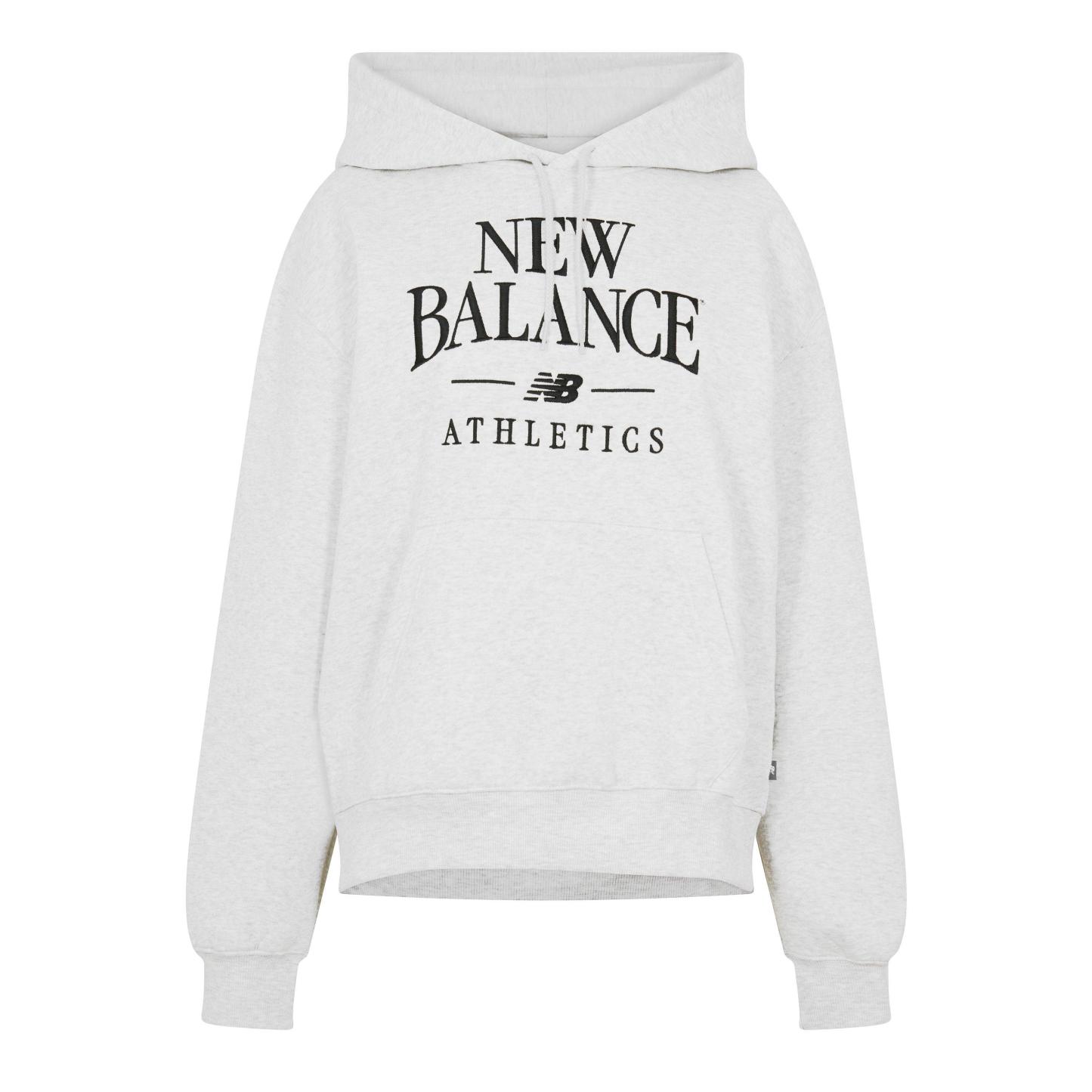 New Balance Womens Trackside Pull Over Hoody Light Grey