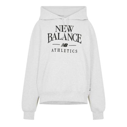 New Balance Womens Trackside Pull Over Hoody Light Grey