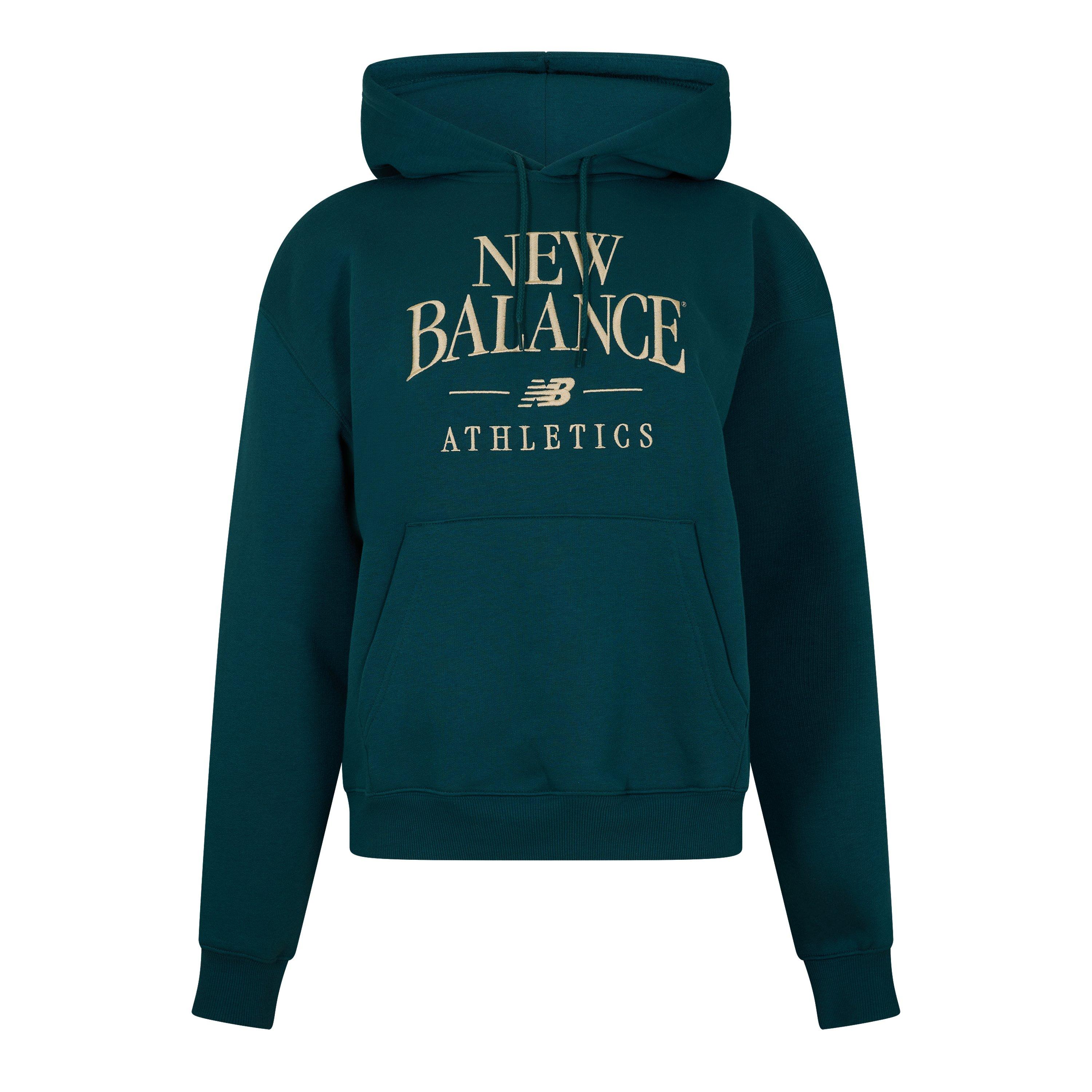 New Balance Womens Trackside Pull Over Hoody Green