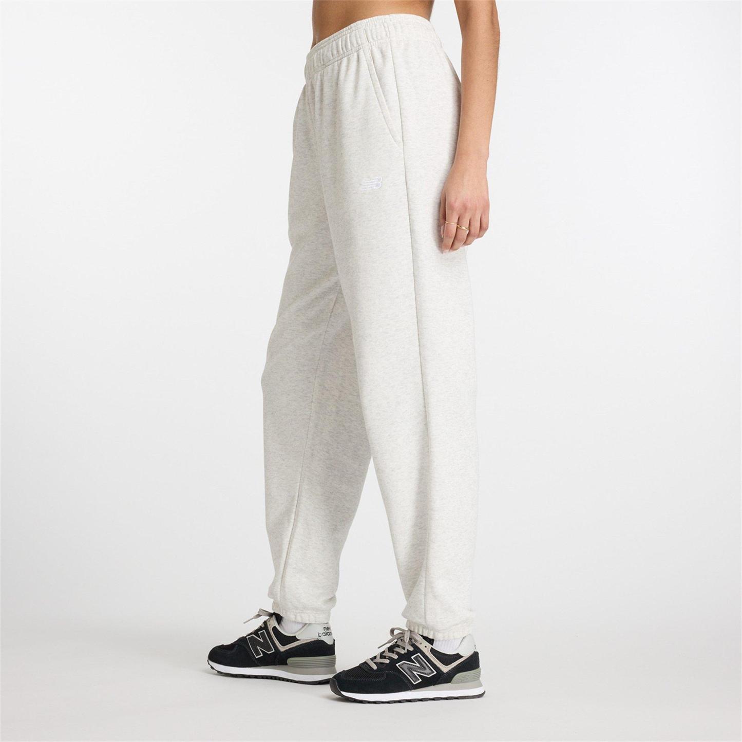 New Balance Women's Closed Hem Fleece Joggers Grey Marl