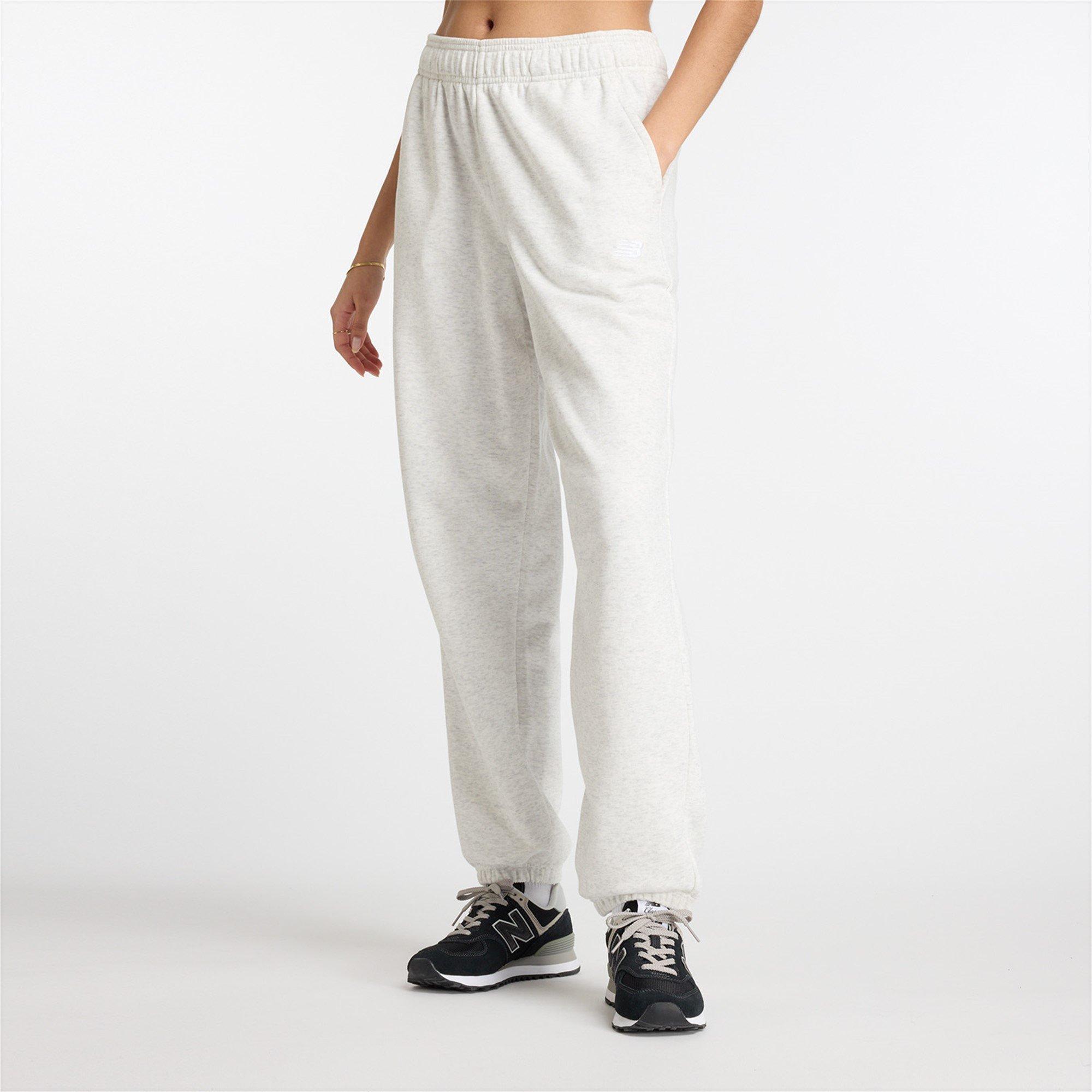 New Balance Women's Closed Hem Fleece Joggers Grey Marl