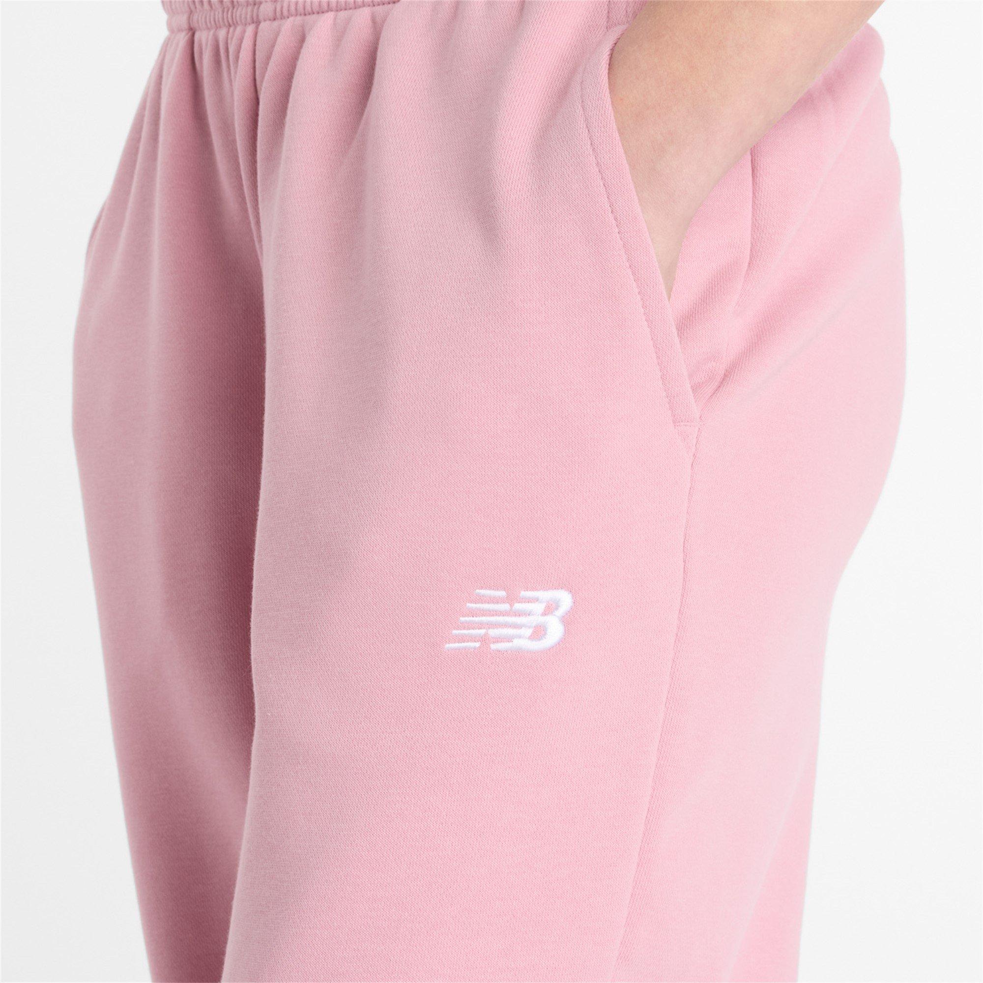 New Balance Women's Closed Hem Fleece Joggers Pink