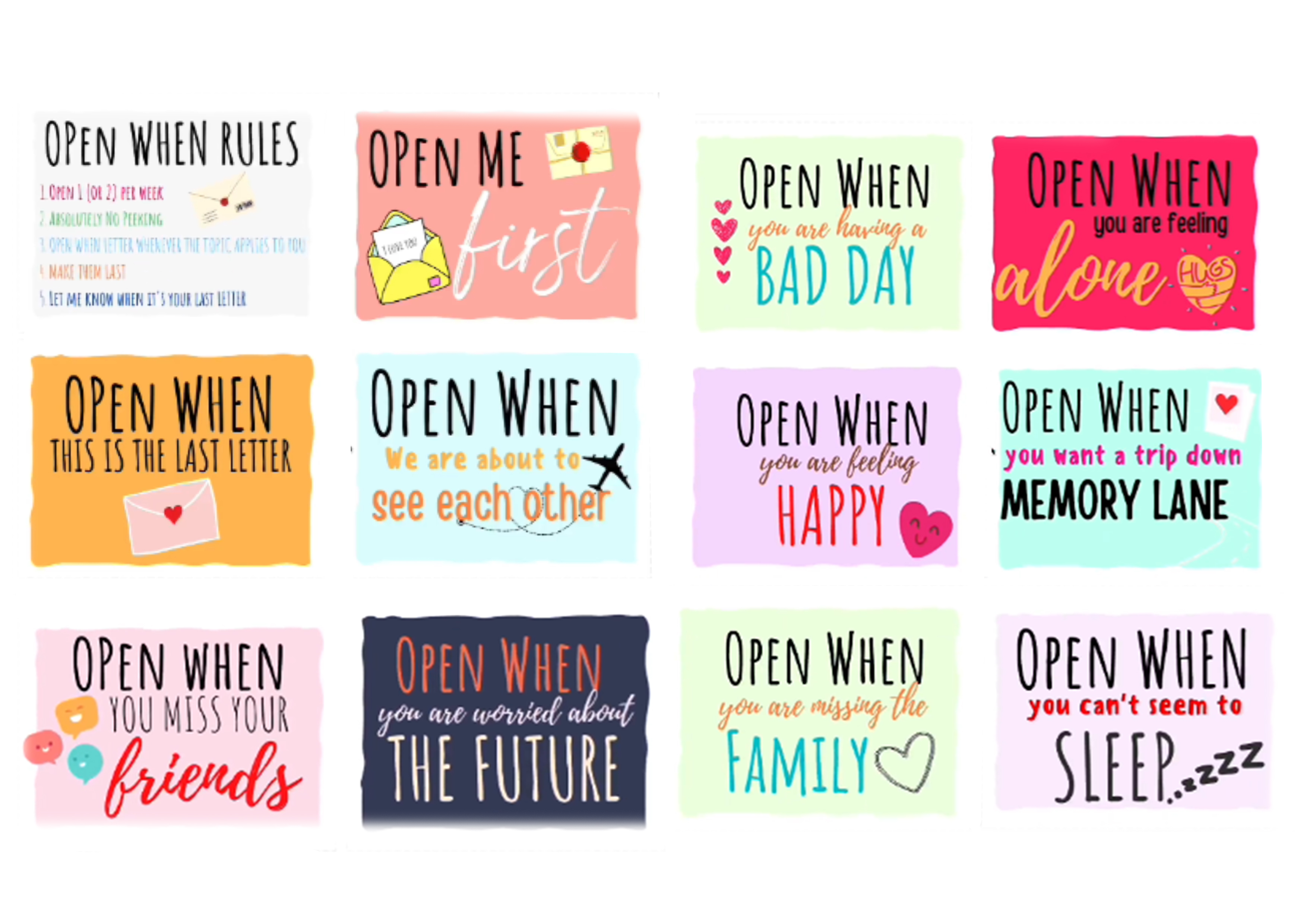 Open When Envelopes