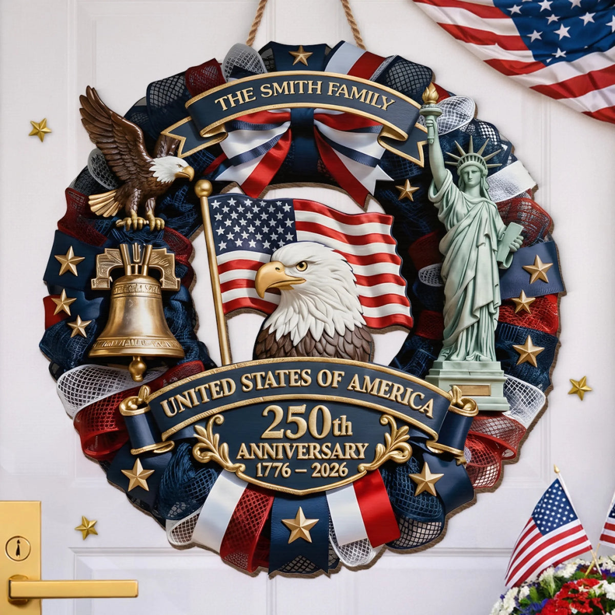 Family Forever United – Custom America 250th Anniversary Wood Sign 🇺🇸