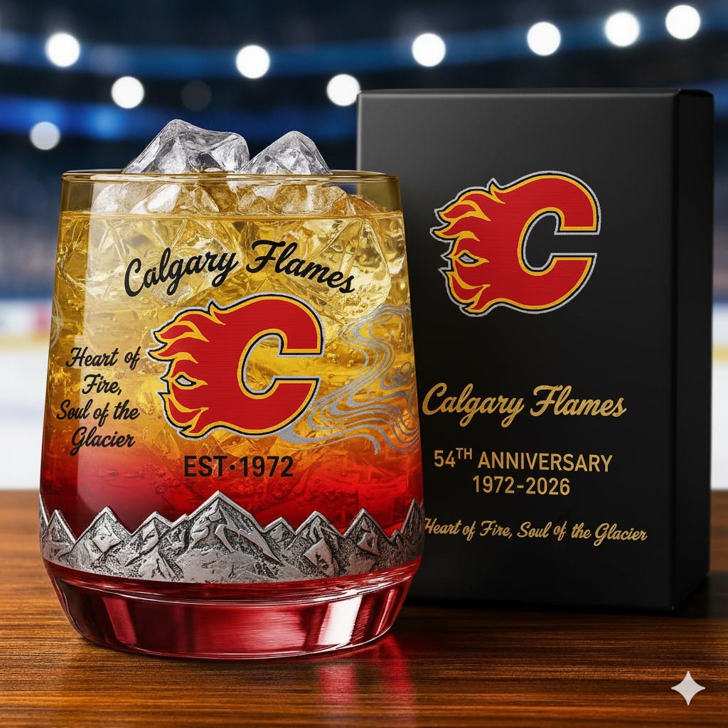 Calgary Flames 54th Anniversary Whiskey Glass