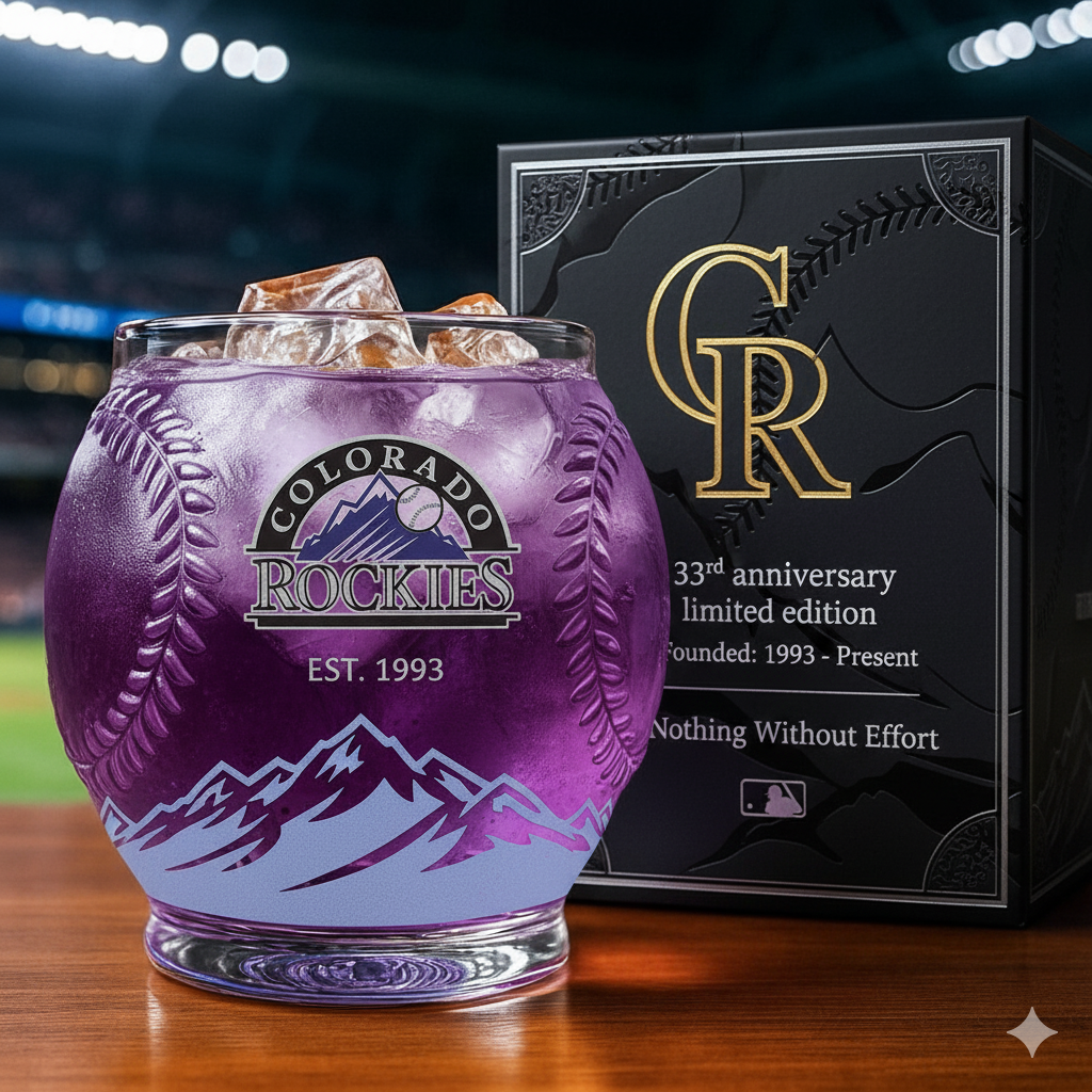 Colorado Rockies 33rd Anniversary Limited-Edition Whiskey Glass