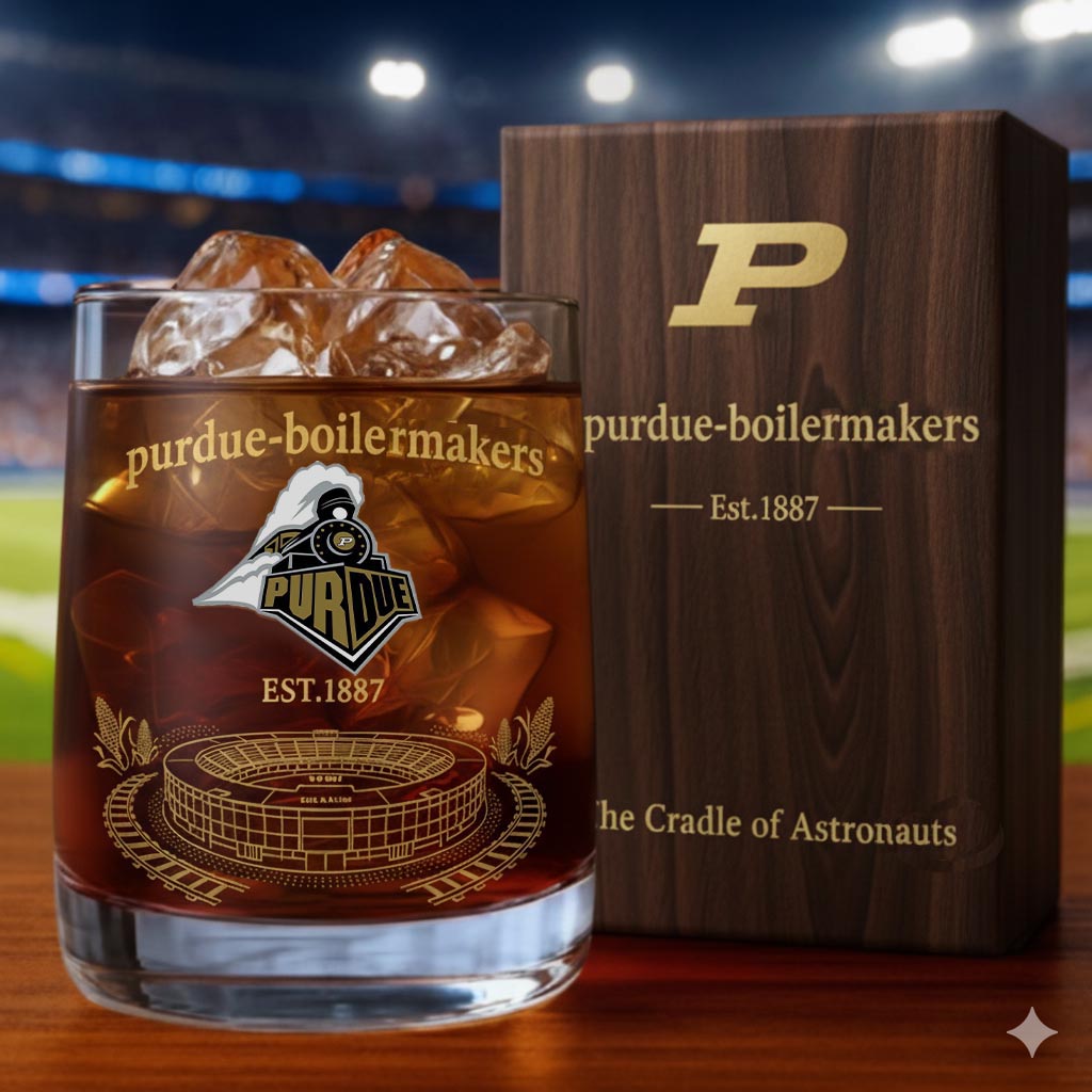 🏈Purdue Boilermakers Whiskey Glass