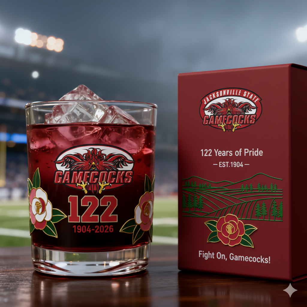 JSU Gamecocks 122nd Anniversary Whiskey Glass