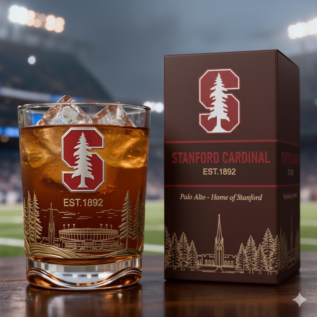 Stanford Cardinal Whiskey Glass 