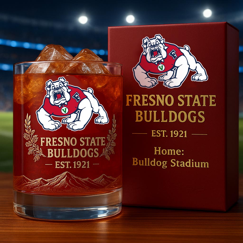 Fresno State Bulldogs Whiskey Glass