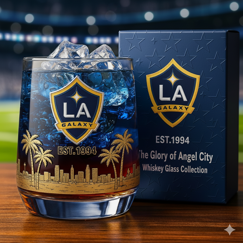 LA Galaxy Whiskey Glass