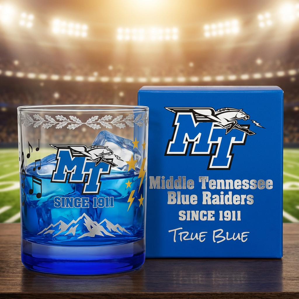 Middle Tennessee Blue Raiders Whiskey Glass
