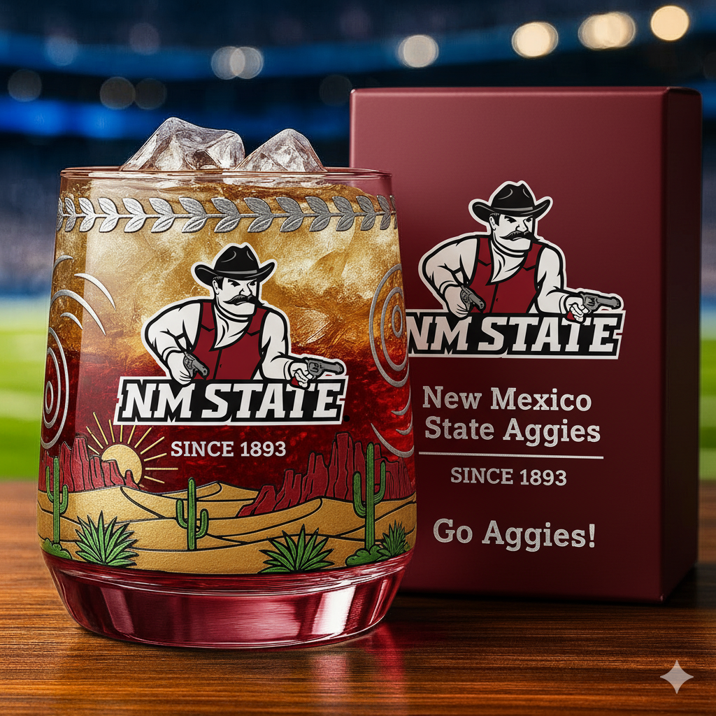New Mexico State Aggies football Whiskey Glass