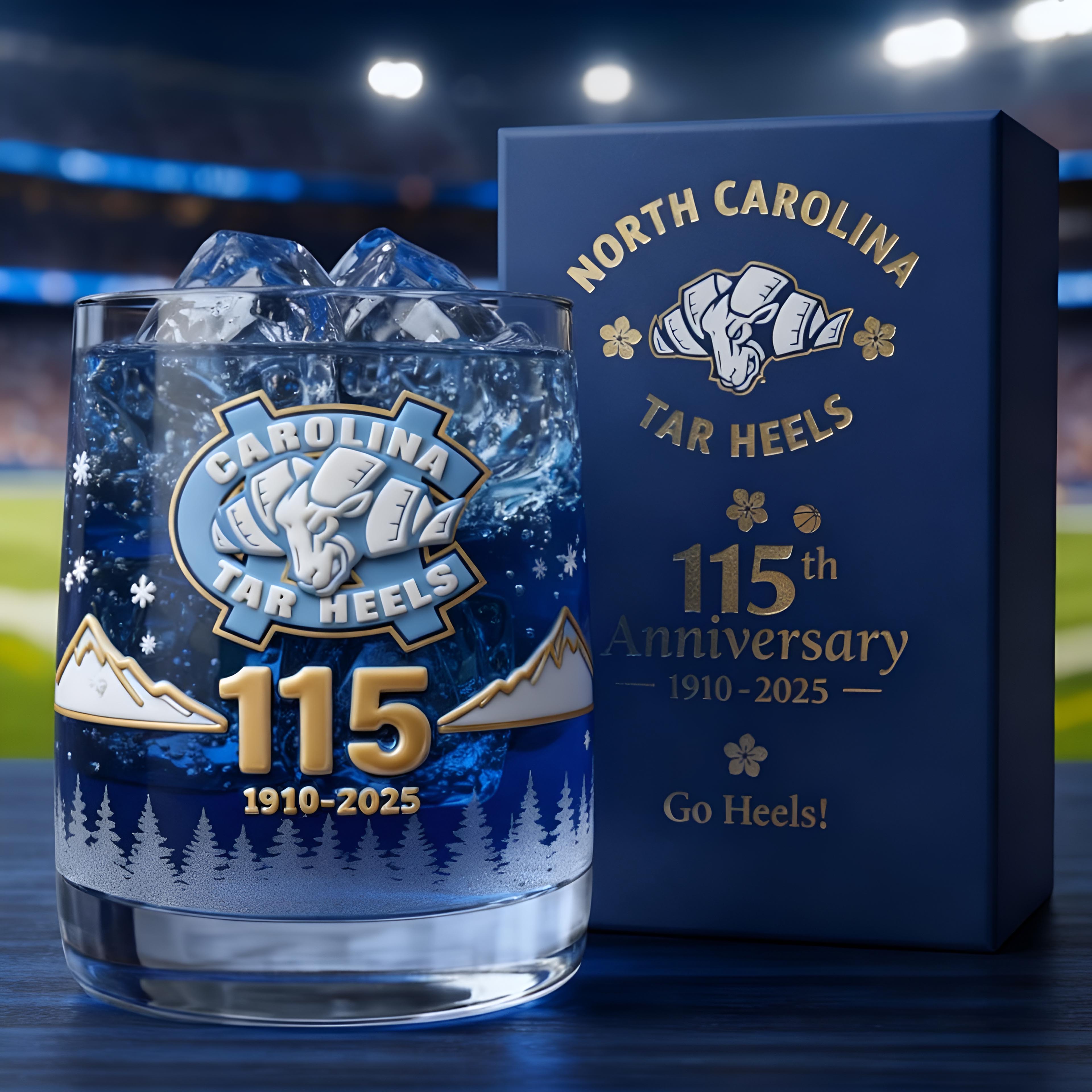 UNC Tar Heels 115th Anniversary Whiskey Glass