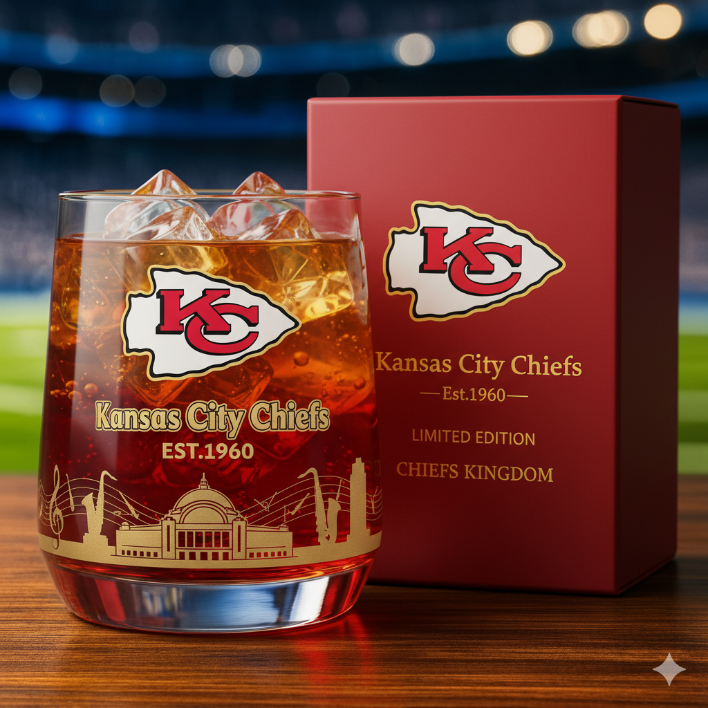 Kansas City Chiefs Whiskey Glass