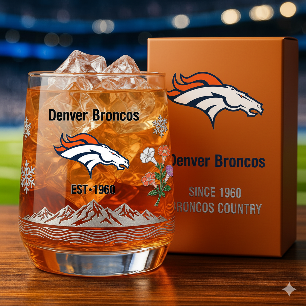 Denver Broncos Whiskey Glass