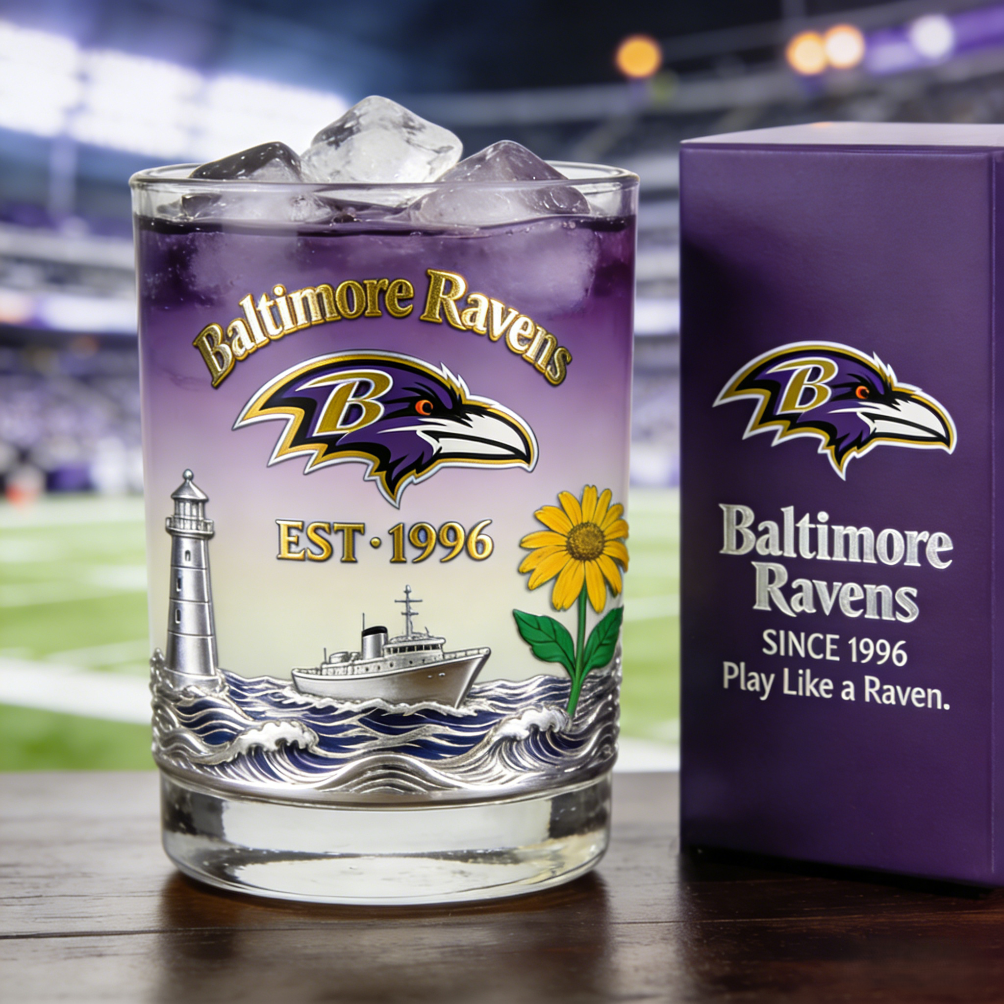 Baltimore Ravens Whiskey Glass