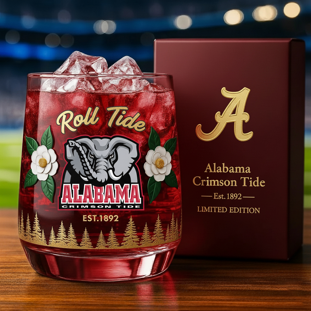 Alabama Crimson Tide Whiskey Glass